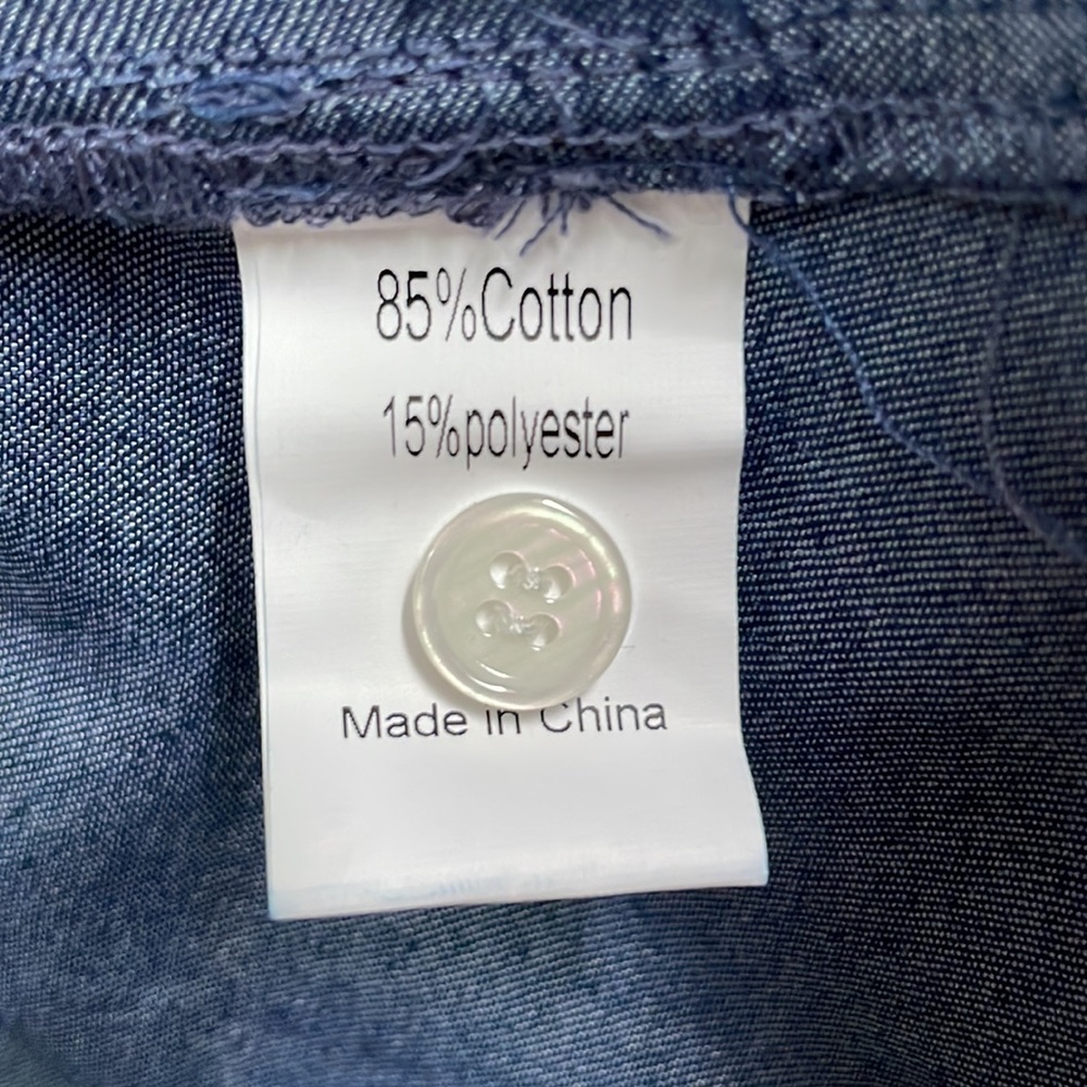 ALLEGRA K DENIM PUFF SLEEVE BUTTON FRONT FLARE A-LINE MINI DRESS - Picture 9 of 14